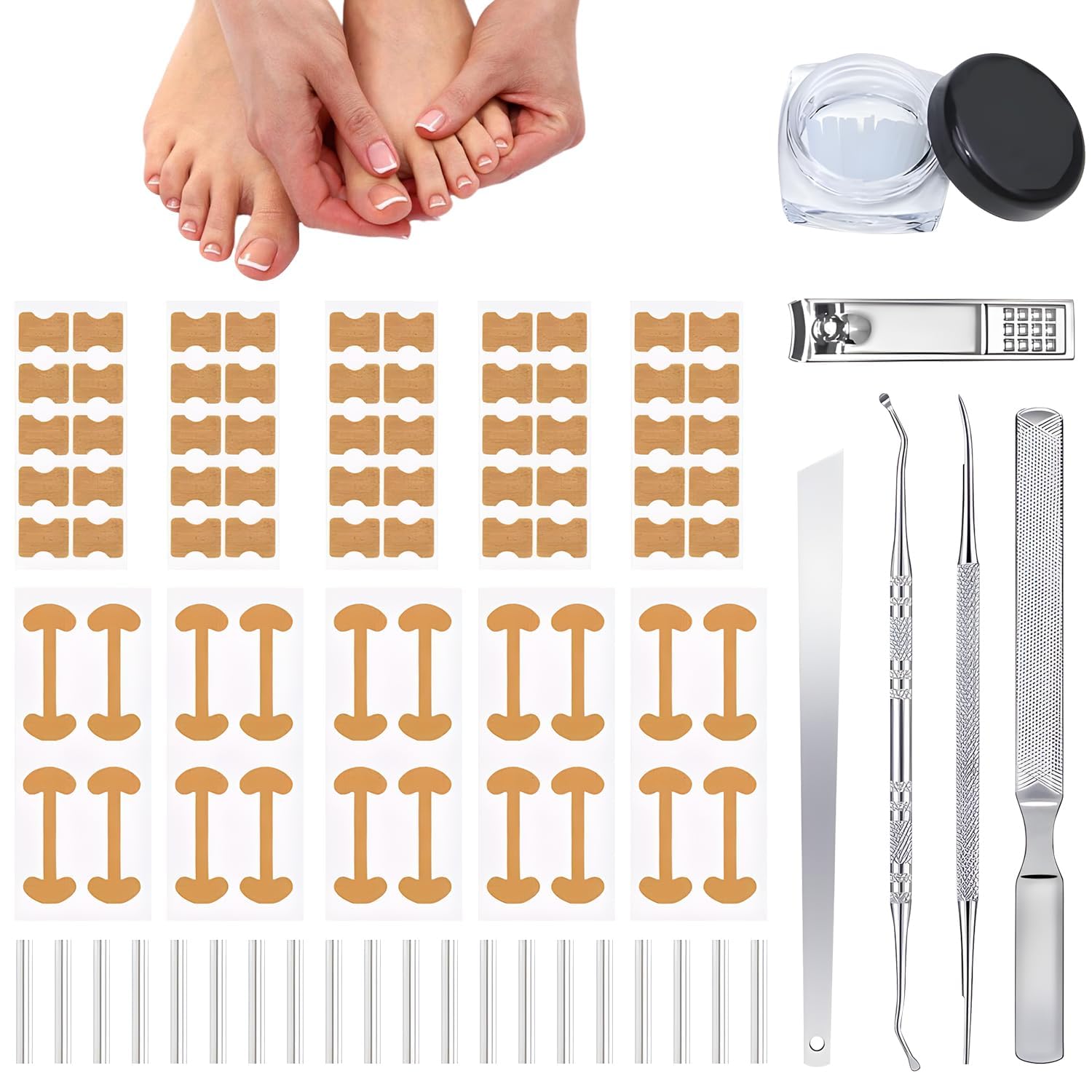 Ingrown Toenail Corrector Set curved-strips enhance wear comfort and nail guidance