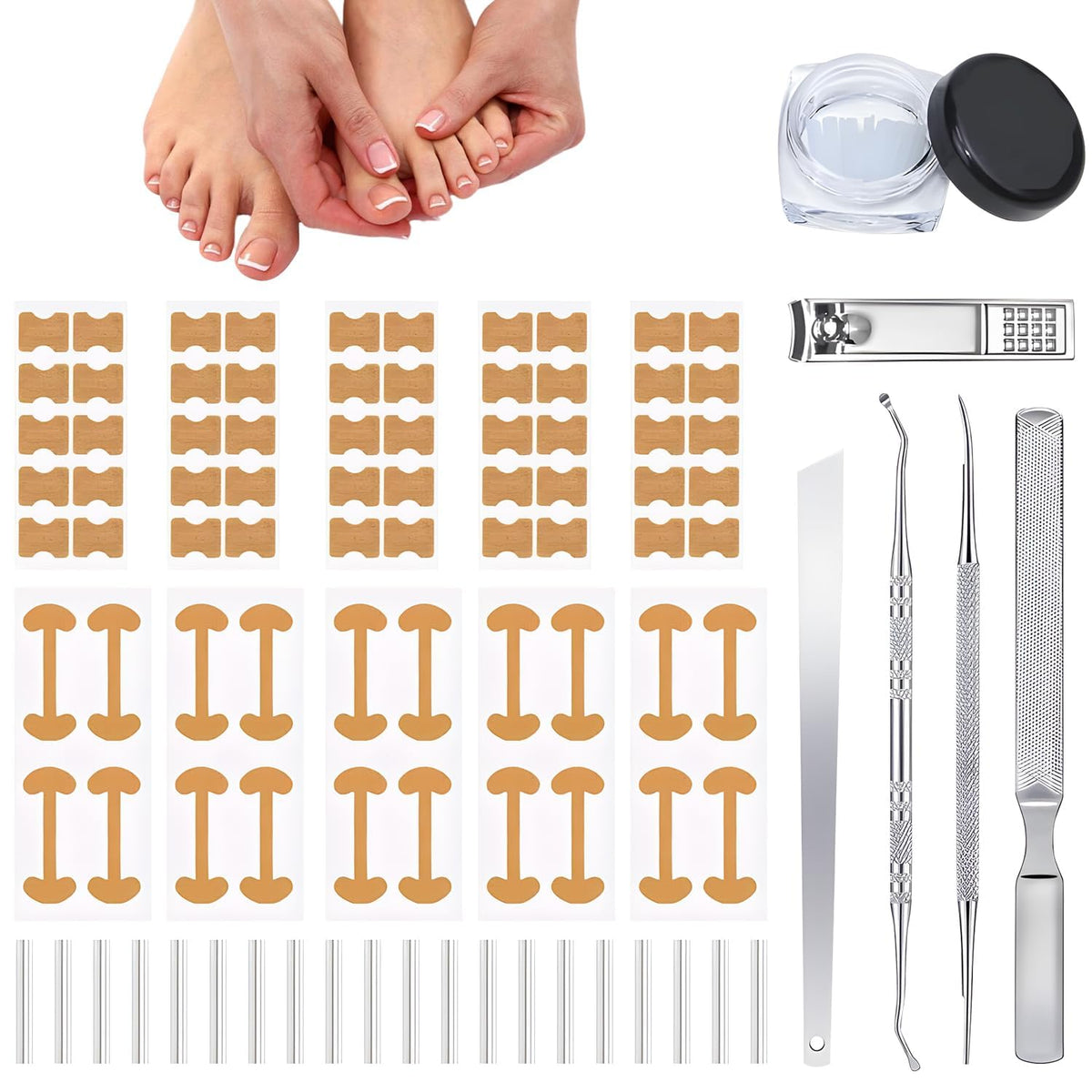 Ingrown Toenail Corrector Set curved-strips enhance wear comfort and nail guidance