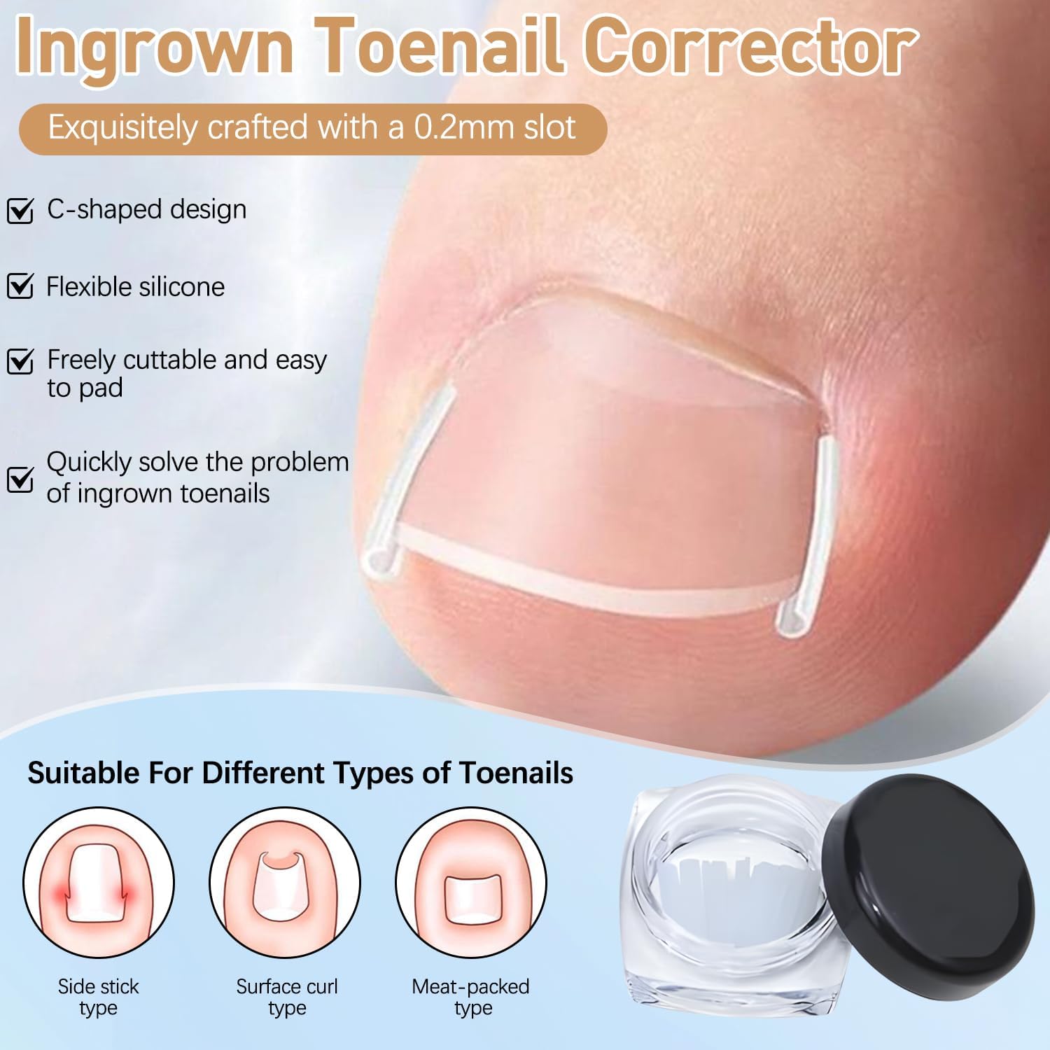 Ingrown Toenail Corrector Set clippers and pushers for easy grooming