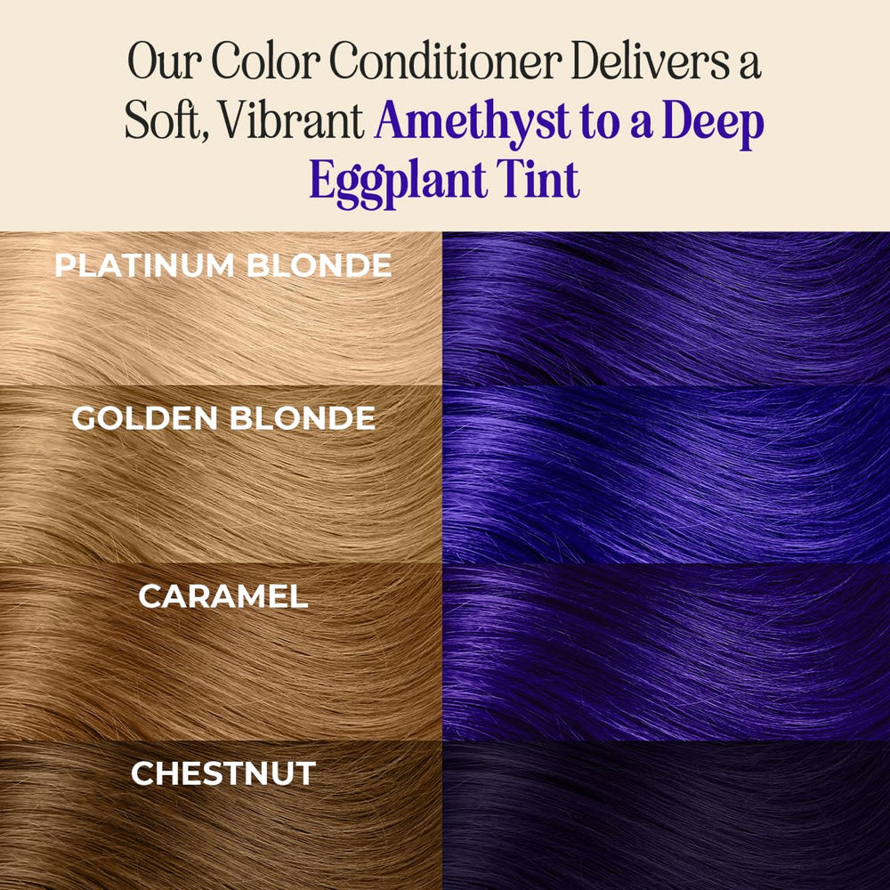 INH Amethyst application on hair showing even purple tint and conditioning