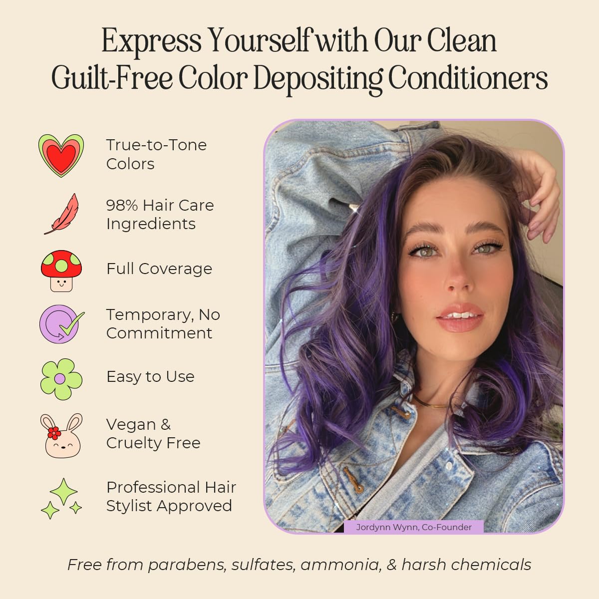 INH Amethyst hair after color shows vibrant purple glow