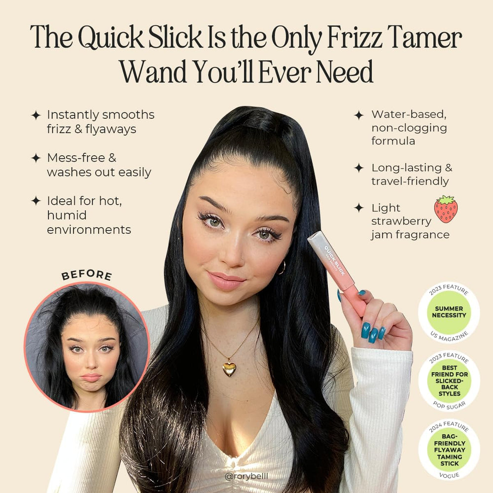 INH Hair Mascara close-up highlighting smoothing with shea butter for hydrated hold.