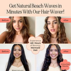 INH Hair Waver 3 Barrel with ceramic-tourmaline barrels smooths hair for shiny waves.