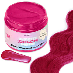 INH semi permanent pink Topaz jar showing ready-to-use color conditioner for vibrant, non-damaging color.
