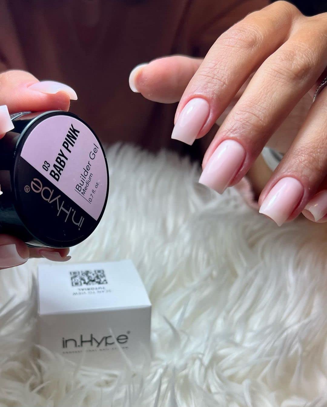IN.HYPE Baby Pink#3 French-manicure-ready shade on nails
