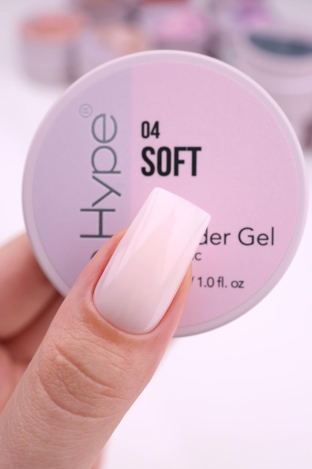IN.HYPE builder gel bottle closeup shows toxin-free formula for healthier application.