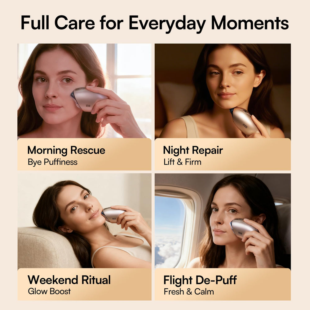 INIA cryo blue-led soothing mode calms redness and minimizes pores