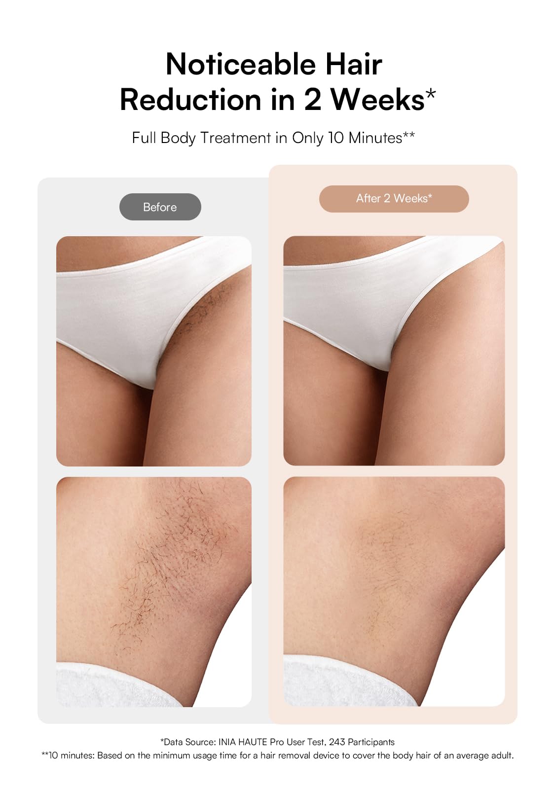 INIA HAUTE Pro ice cooling surface protects skin during treatment