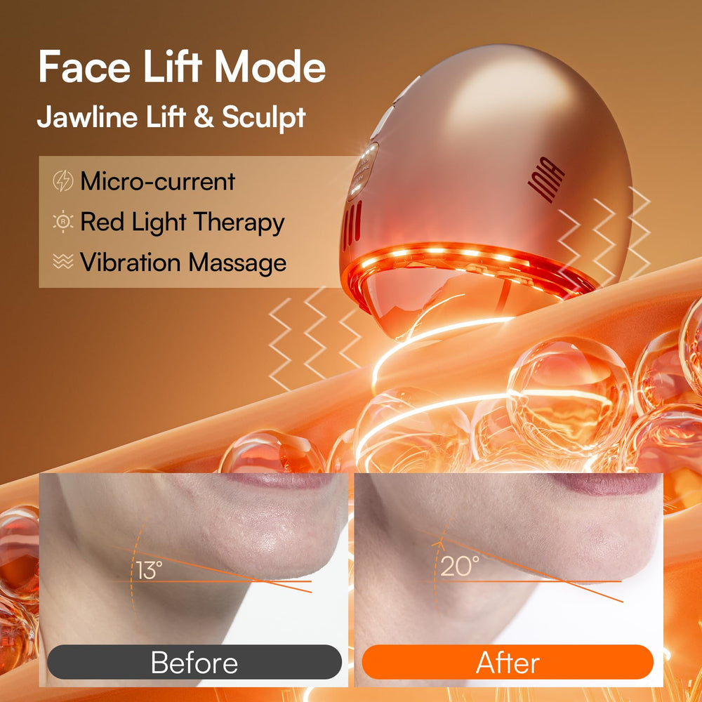 INIA micro-current facial-contouring setup demonstrates salon-grade at-home lifting potential