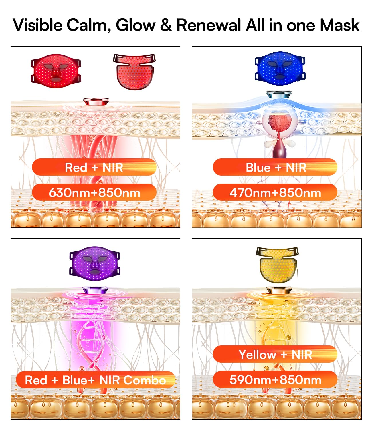 INIA Red Light Therapy Mask with 850nm NIR enables deeper comfort during sessions
