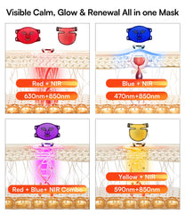 INIA Red Light Therapy Mask with 850nm NIR enables deeper comfort during sessions