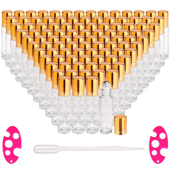 Inice 100-pack 10ml roller bottles with clear glass for easy essential oil storage on the go.