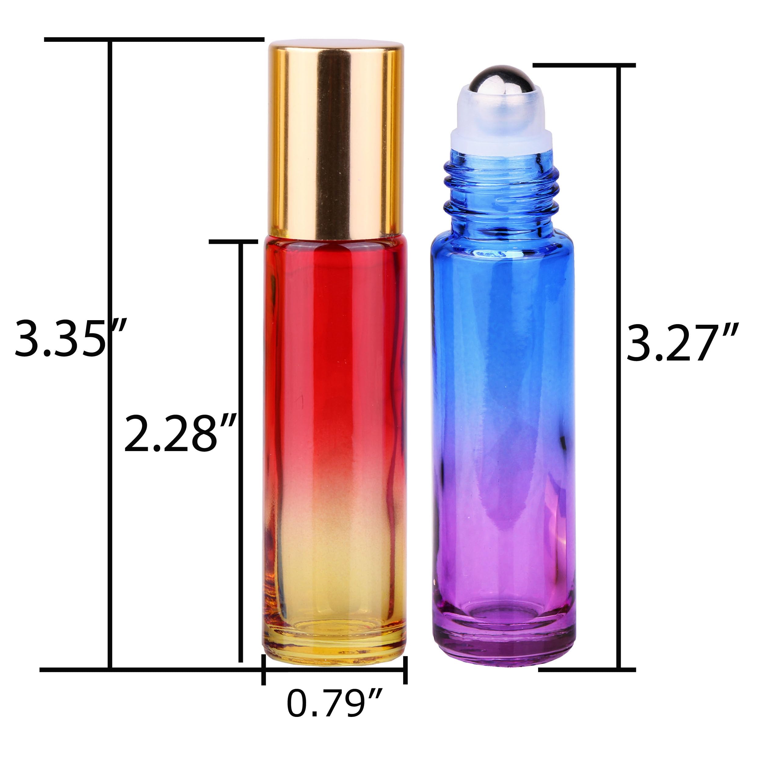 Inice roller bottle with stainless steel ball for smooth application.