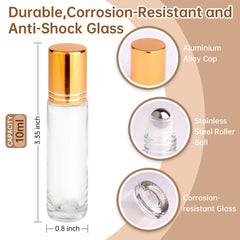 Inice roller bottle with stainless steel ball provides smooth, consistent application for daily blends.