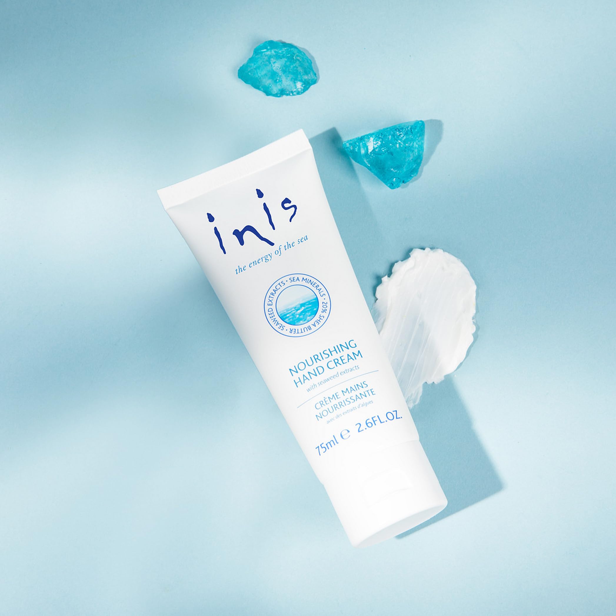 Inis the Energy of the Sea cruelty-free stamp beside bottle