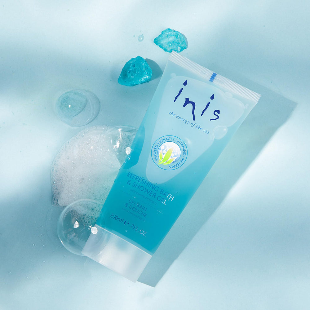Organic minerals in Inis gel revitalizing skin texture.