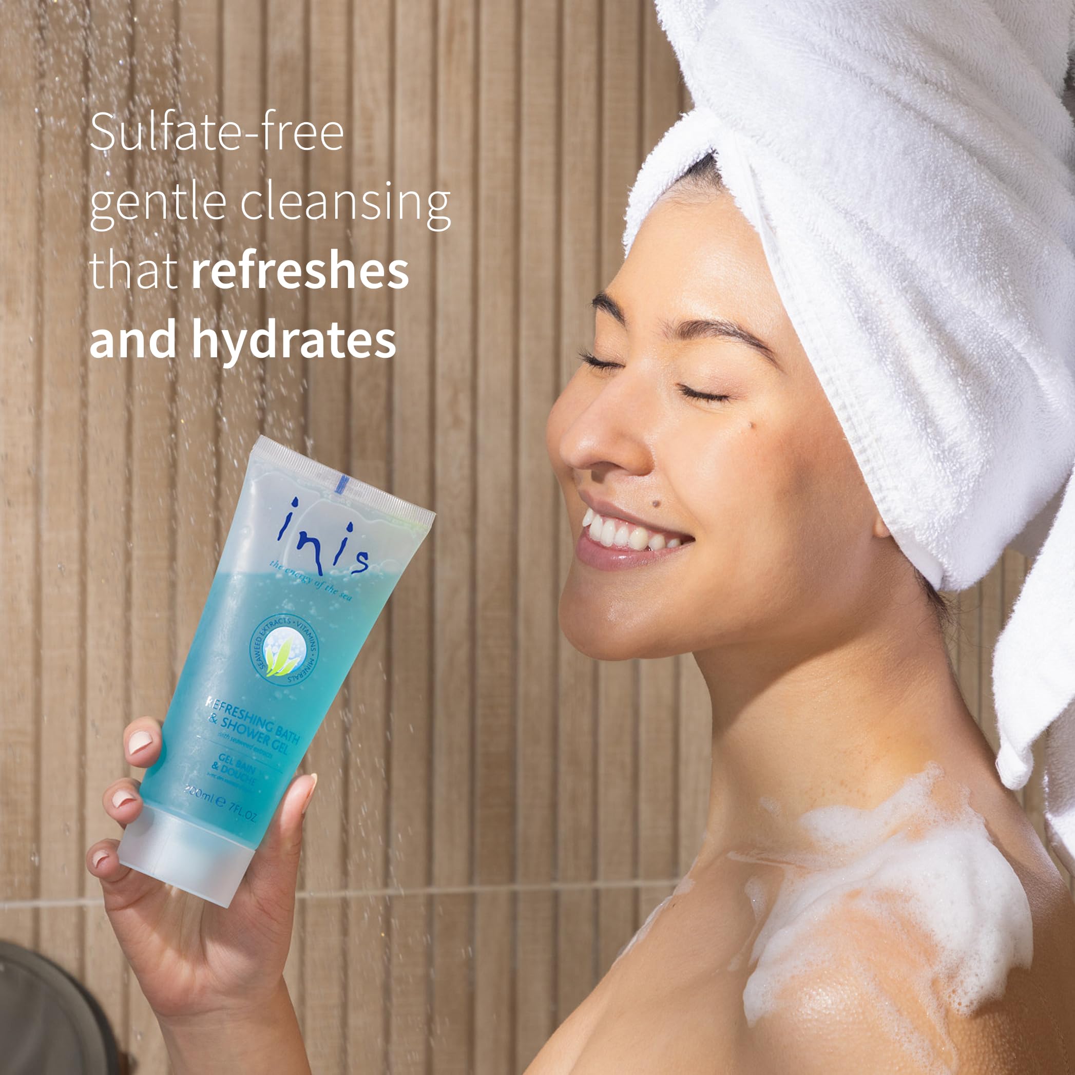 Inis Energy of the Sea body wash with invigorating scent.