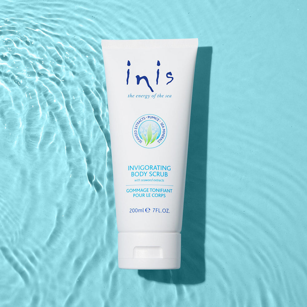 Inis Energy of the Sea seaweed mineral focus during exfoliation