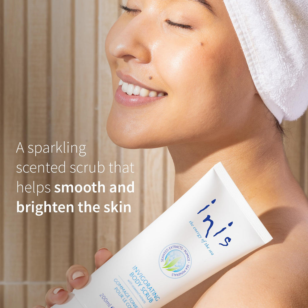 Inis Energy of the Sea scrub on bath shelf paraben-free Irish-made ritual