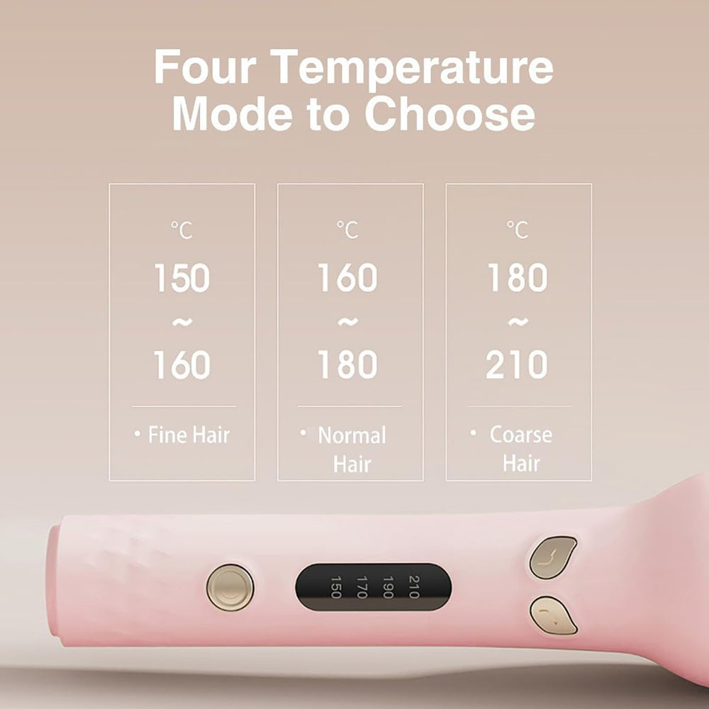 INK-EEZE automatic curling iron four-temperature levels highlight versatile heat control for different hair types.