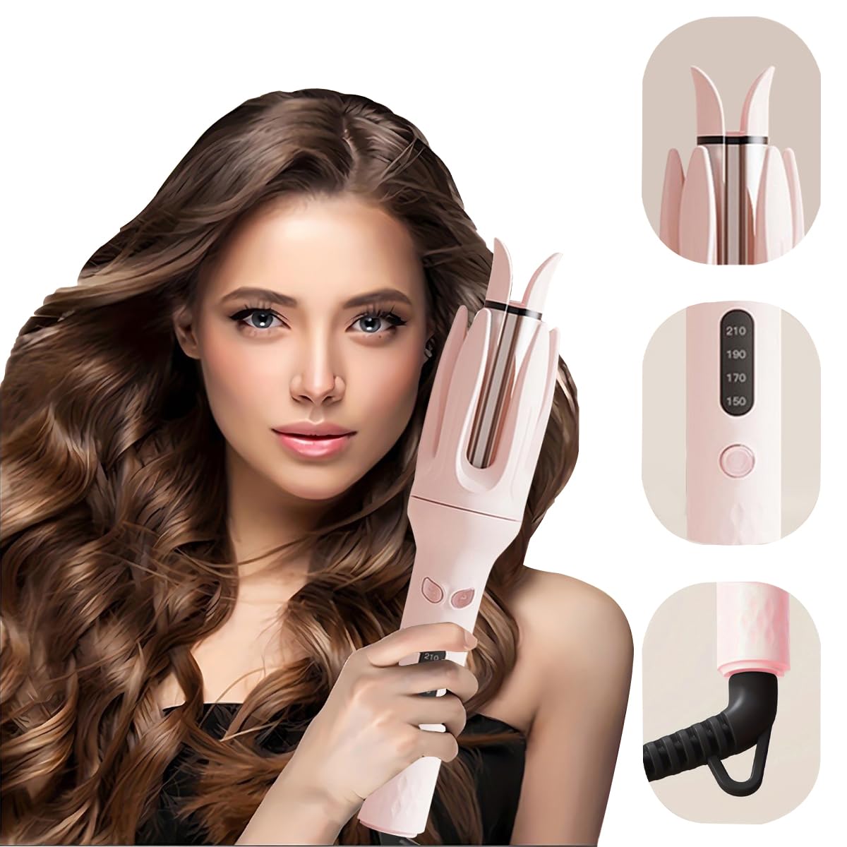 INK-EEZE automatic curling iron one-click design simplifies styling without professional skills.