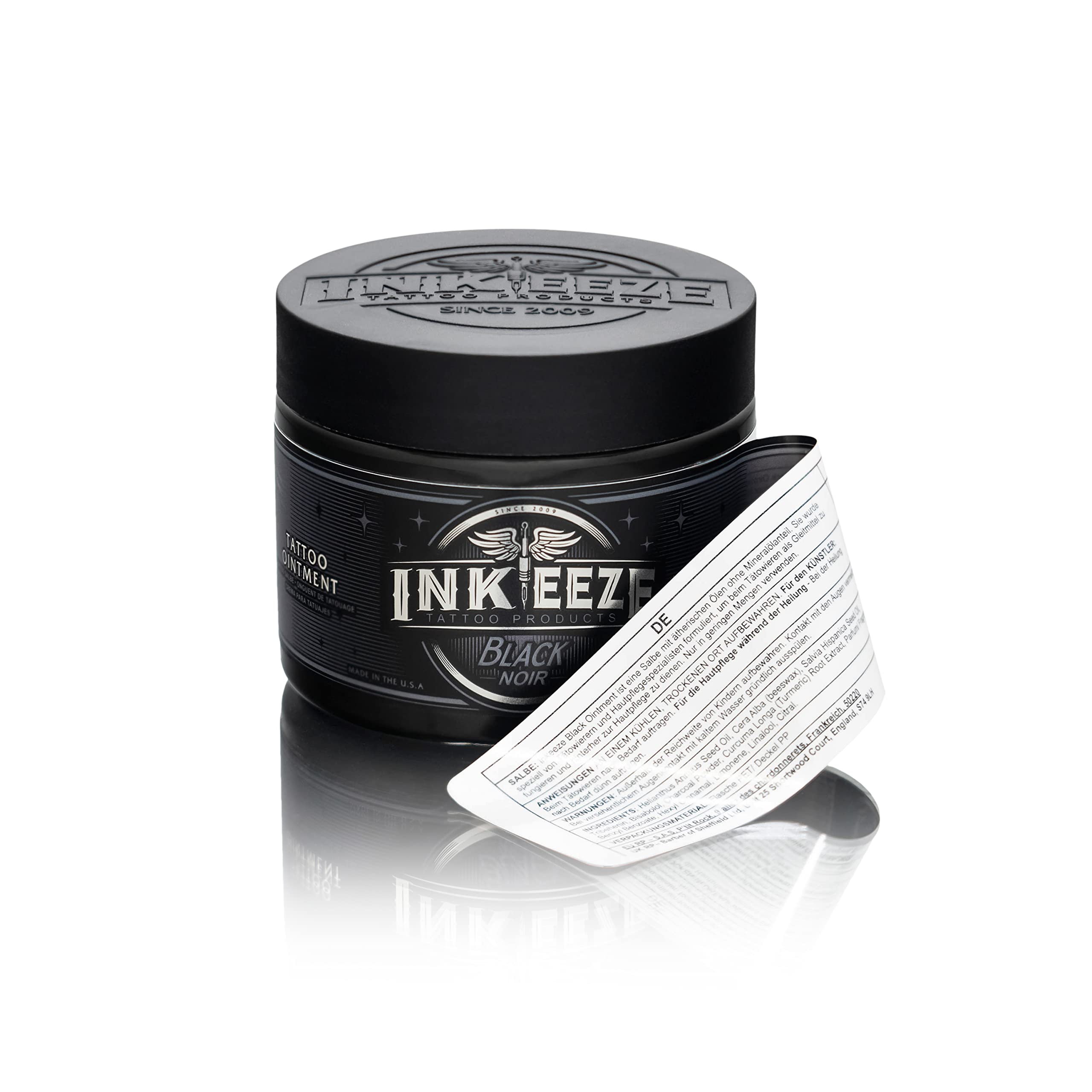INK-EEZE Black Tattoo Ointment applied during tattoo session demonstrates lubrication.