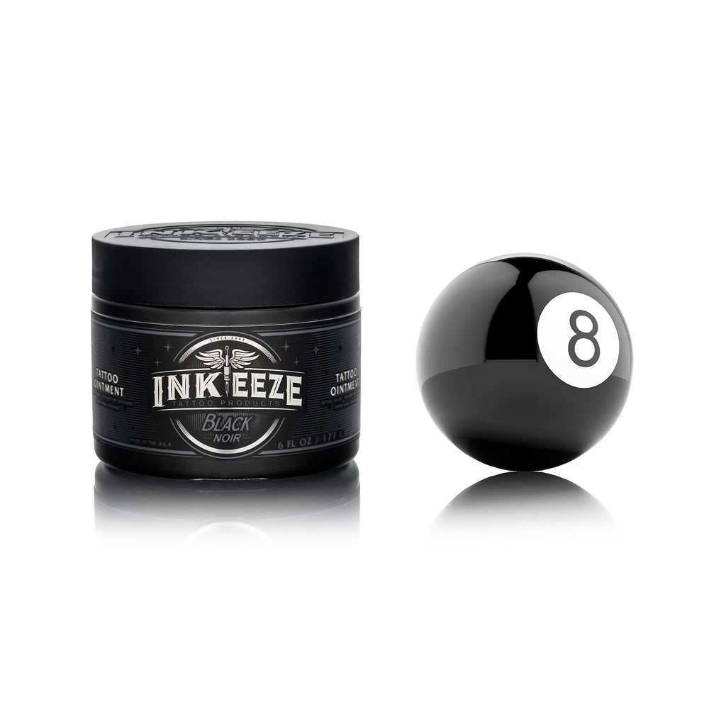 Packaging label of INK-EEZE Ointment highlights sunflower oil and vegan formula.