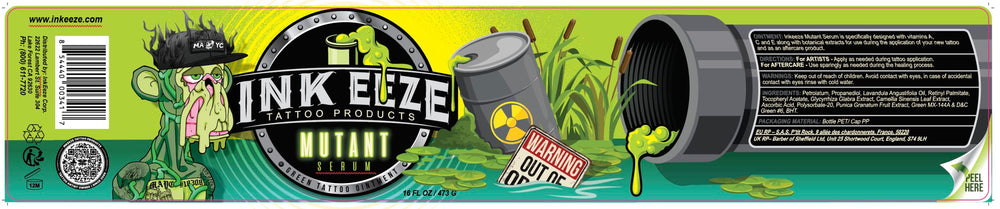 INK-EEZE Mutant Serum made in USA label signals quality and local production.