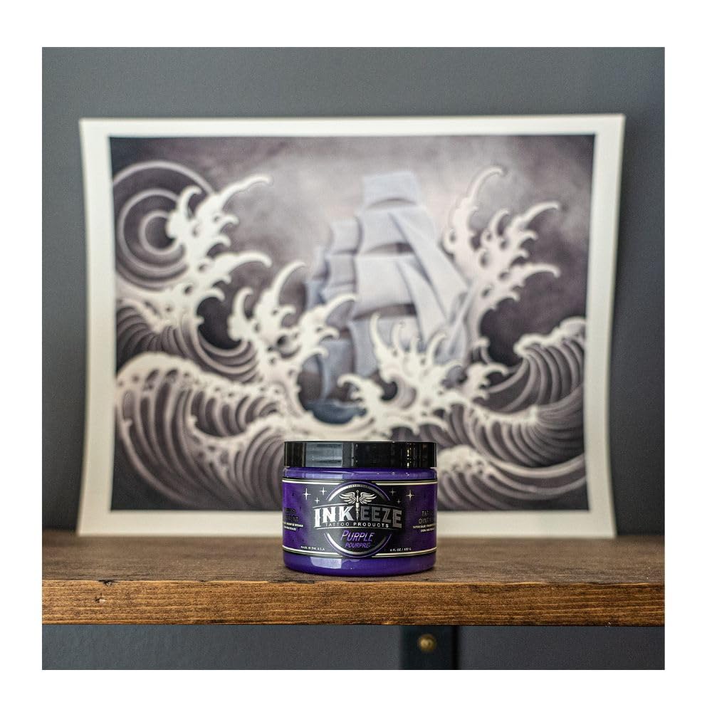 INK-EEZE Purple Tattoo Ointment ingredients essential oils for lavender calm