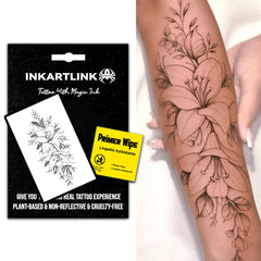 INKARTLINK semi-permanent tattoo flower design 01 stays vibrant for everyday wear.