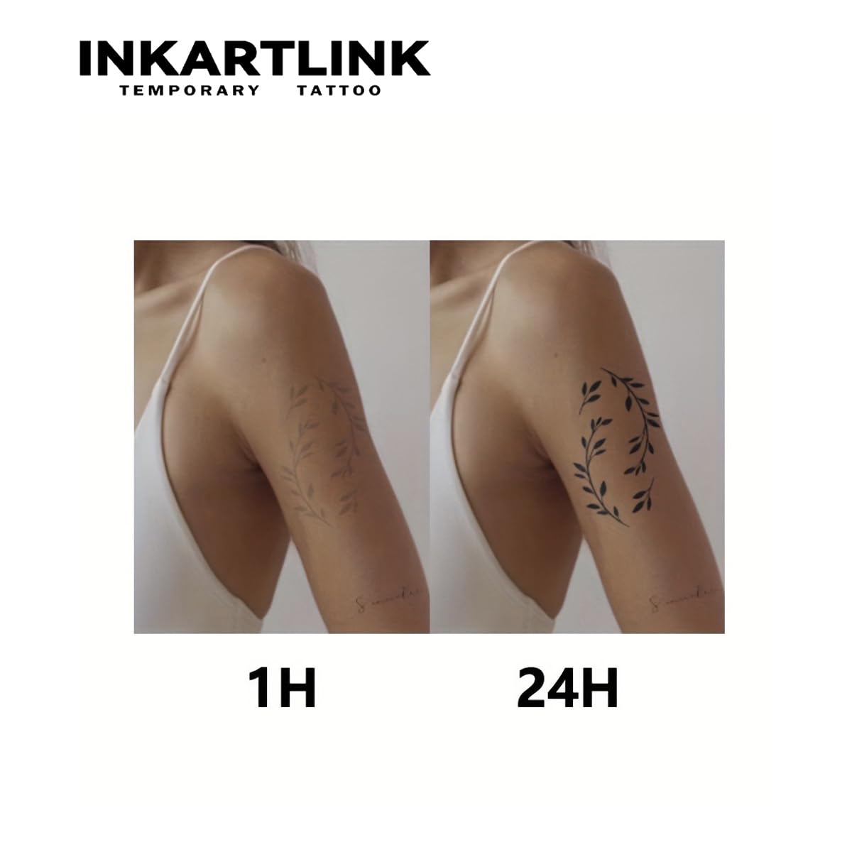 INKARTLINK semi-permanent tattoo flower design 06 plant-based and cruelty-free safety.