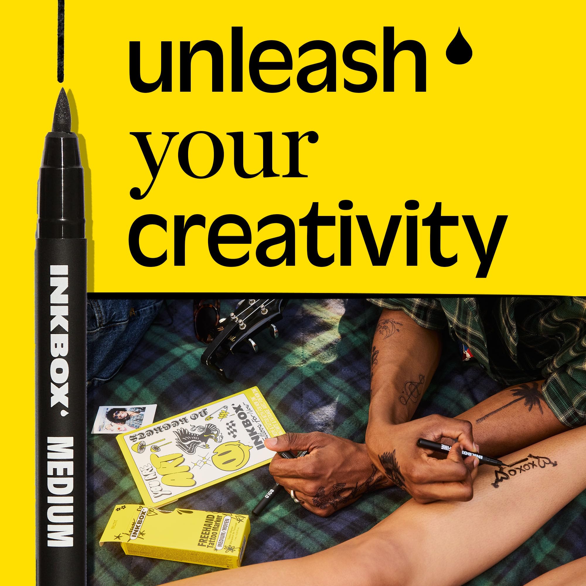 Close-up of Inkbox Freehand Marker color deposit showing lasting temporary ink