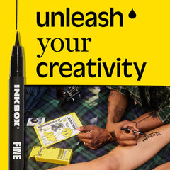 Inkbox Freehand Tattoo Marker skin-application shows smooth drawing on real skin.