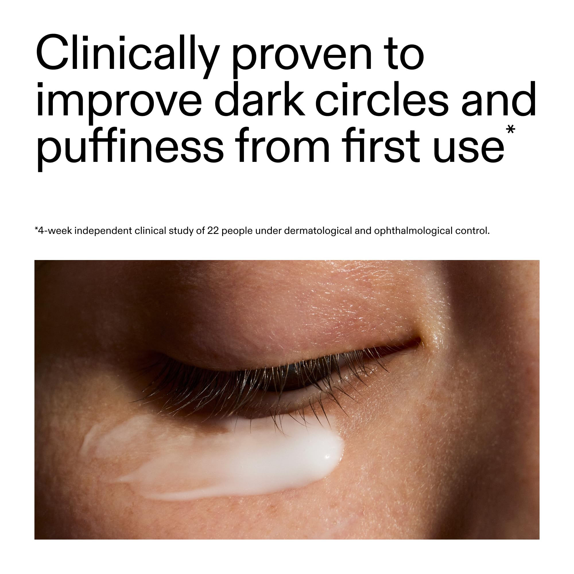 The INKEY List Caffeine Eye Cream texture appears lightweight and hydrating on skin