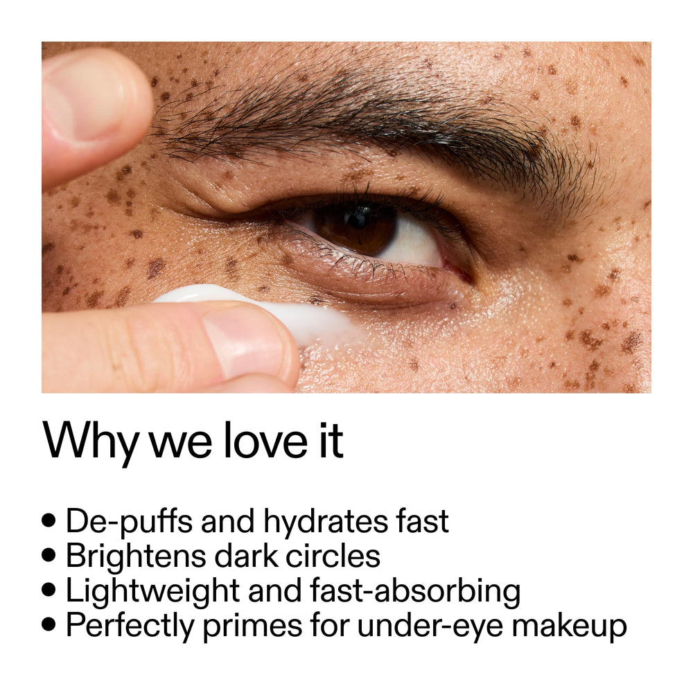 The INKEY List Caffeine Eye Cream is applied under the eye for depuffing