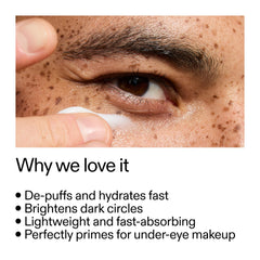 The INKEY List Caffeine Eye Cream is applied under the eye for depuffing