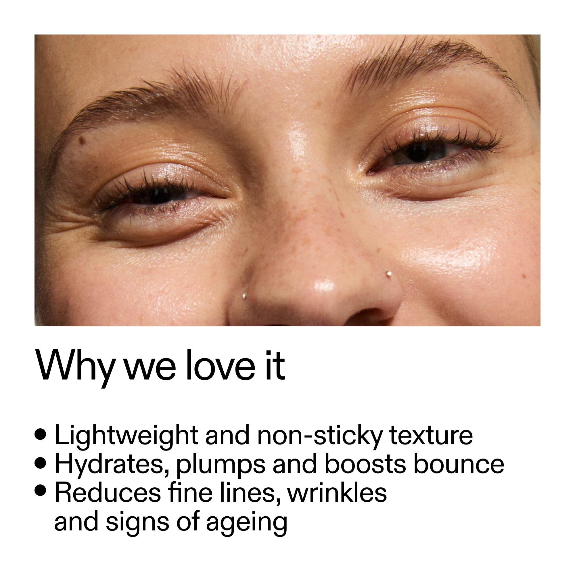 The INKEY List Collagen Peptide Serum being applied to skin for firmer texture