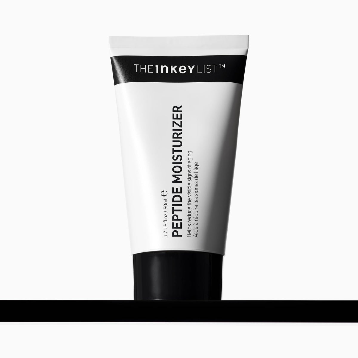 The INKEY List Peptide Moisturizer jar closeup for daily hydration on dry skin.