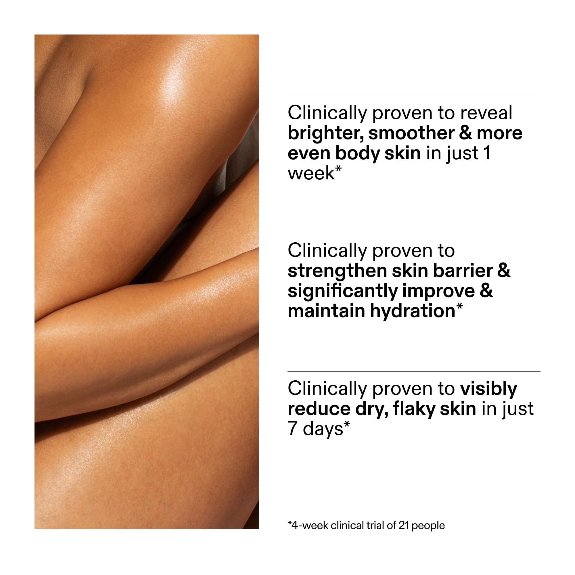 Skin application example with PHA Body Water Cream for even-looking skin.