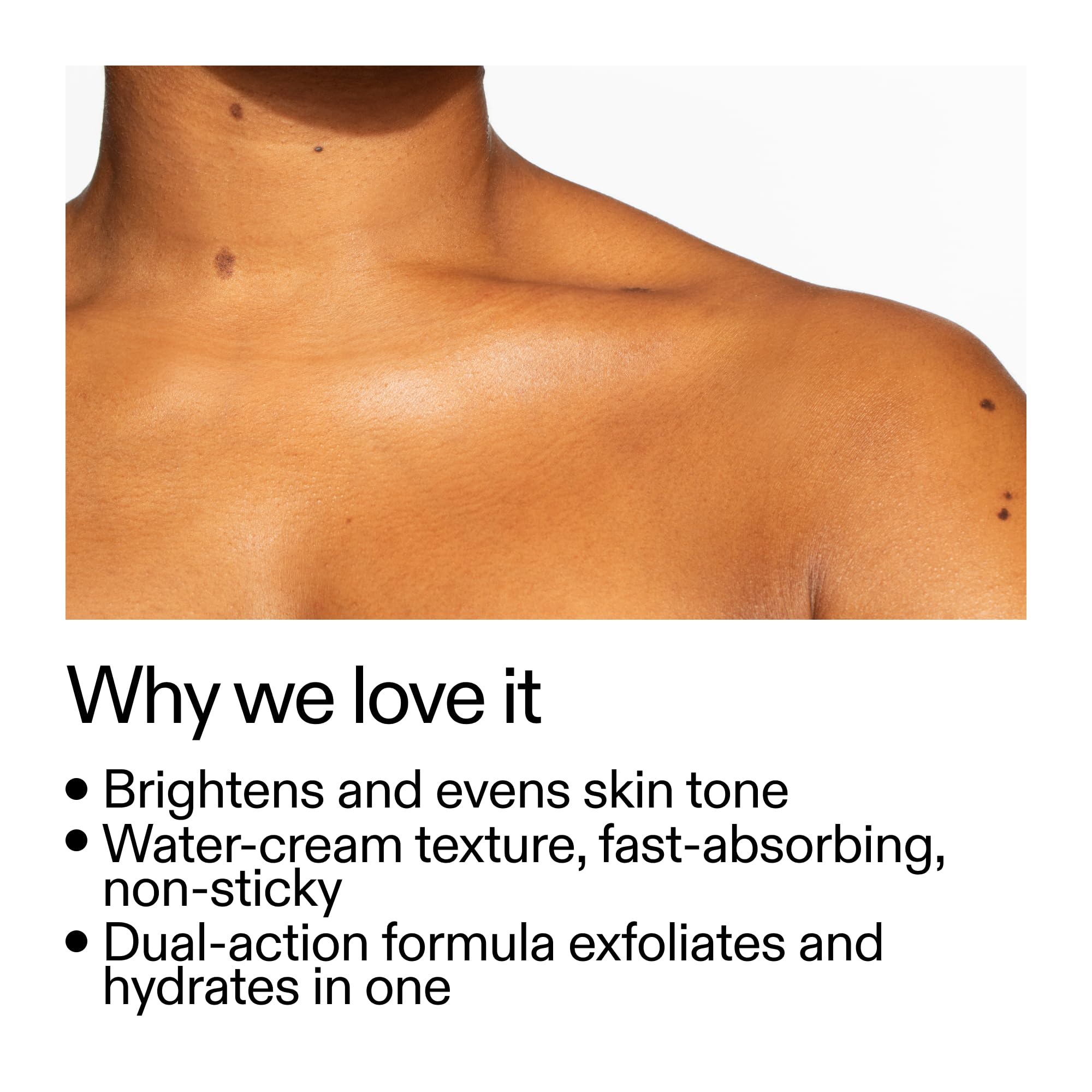PHA Body Water Cream texture swatch showing exfoliating hydration.