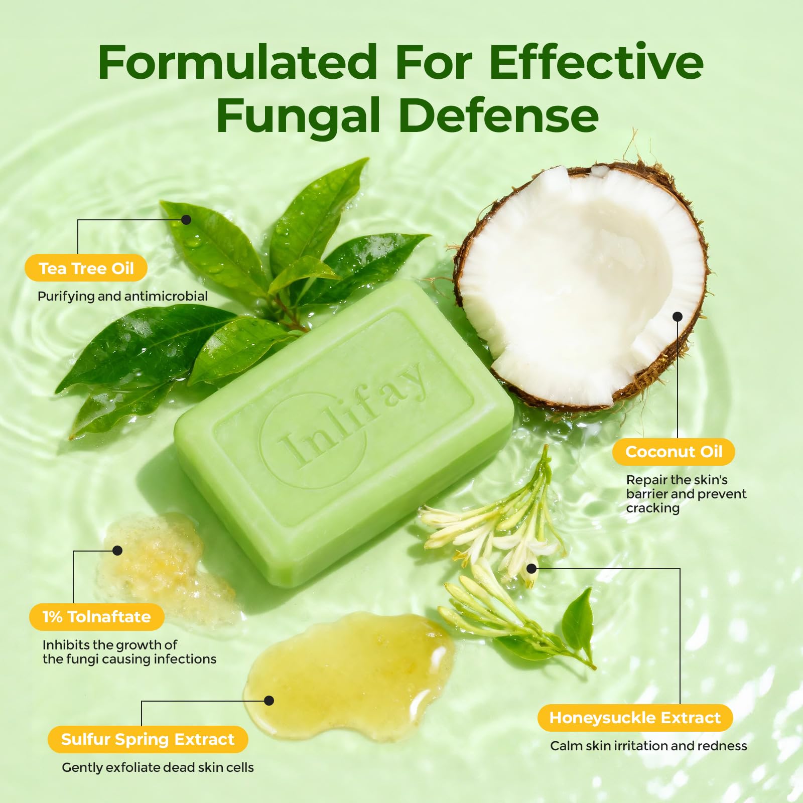 Inlifay antifungal soap athlete essentials visual highlights comfortable skin in shared spaces