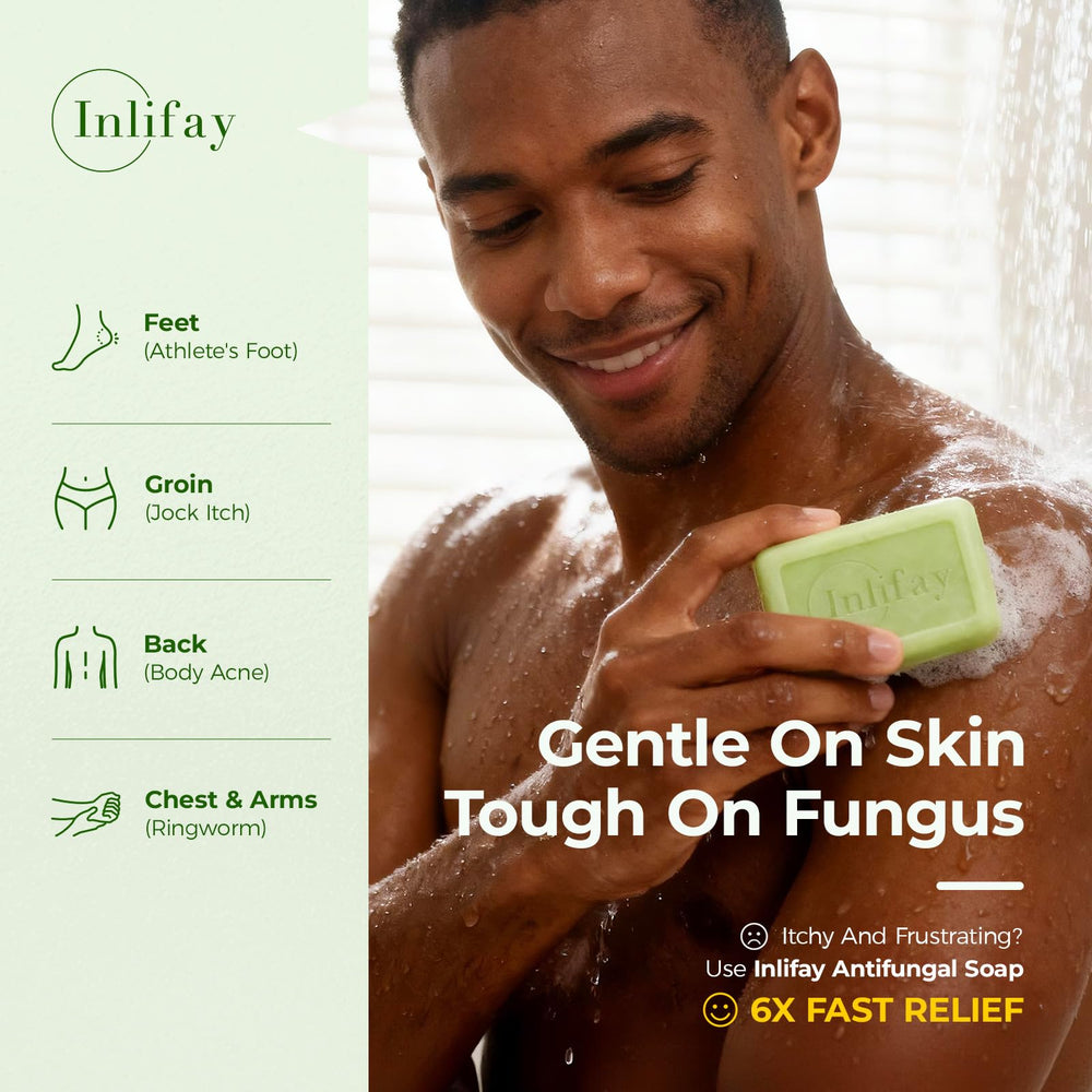 Inlifay antifungal soap lather closeup shows refreshing tea tree oil benefits