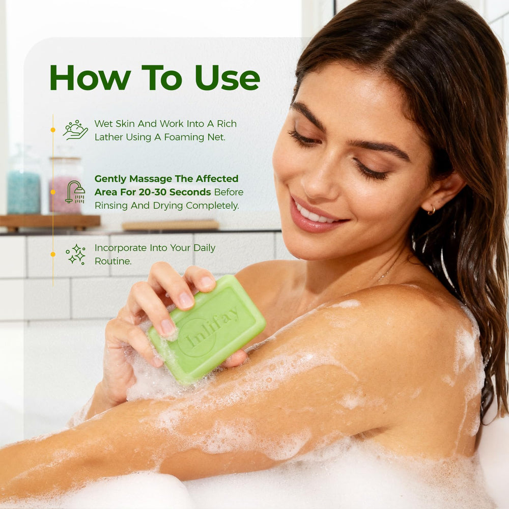 Inlifay antifungal soap tea tree oil detail showcases soothing natural ingredients