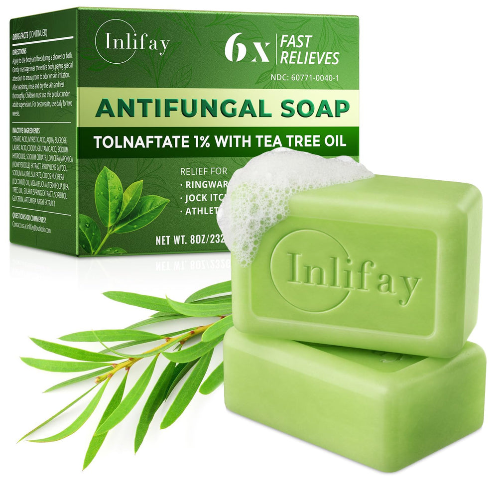 Inlifay antifungal soap tea tree oil bar protects skin during gym workouts