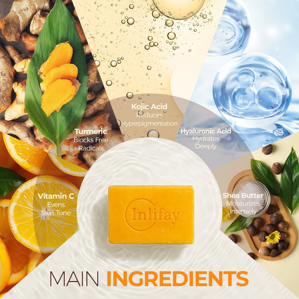 Inlifay Turmeric Kojic Soap foaming net use provides rich cleansing lather.