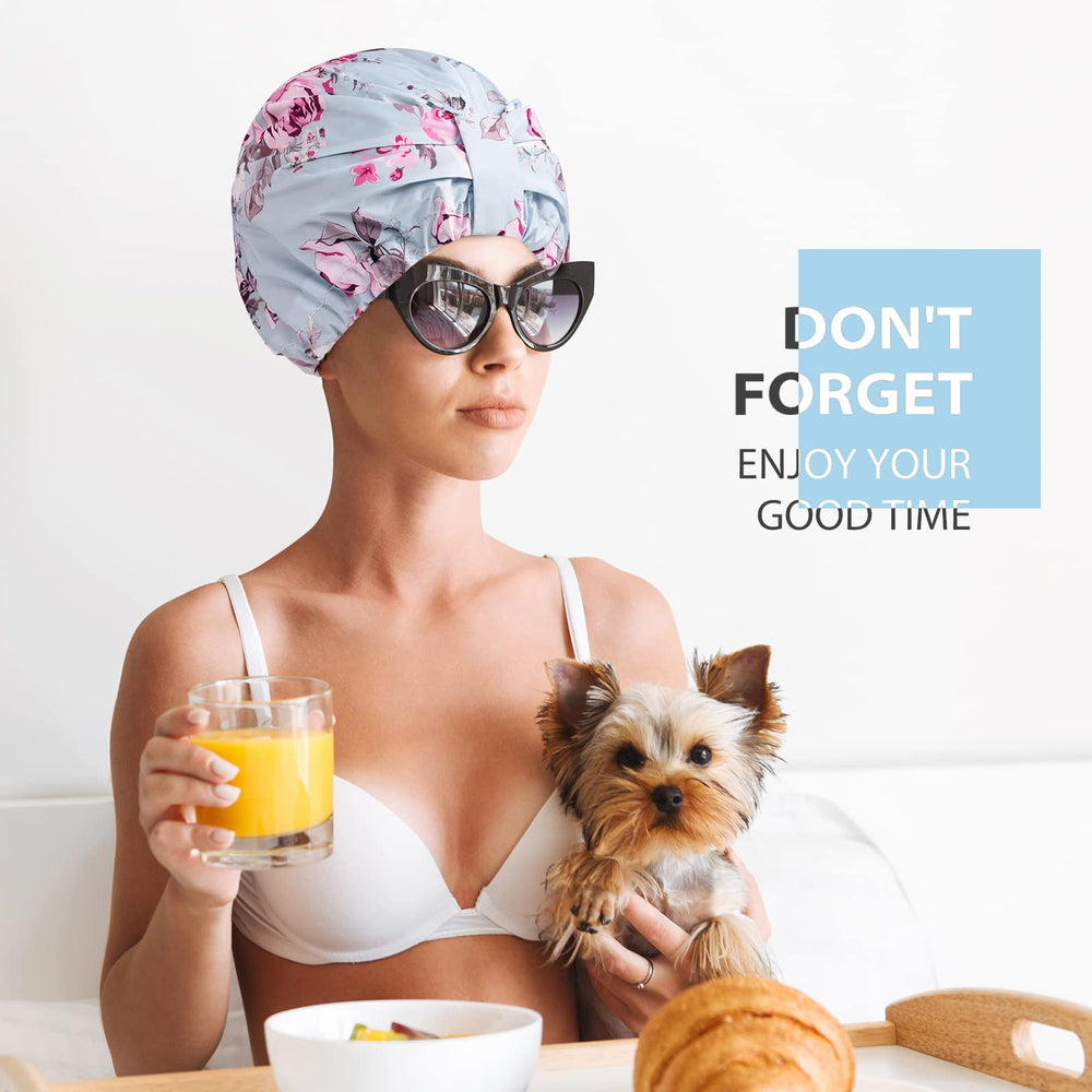 INNELO Luxury Shower Cap travel friendly lightweight design for trips