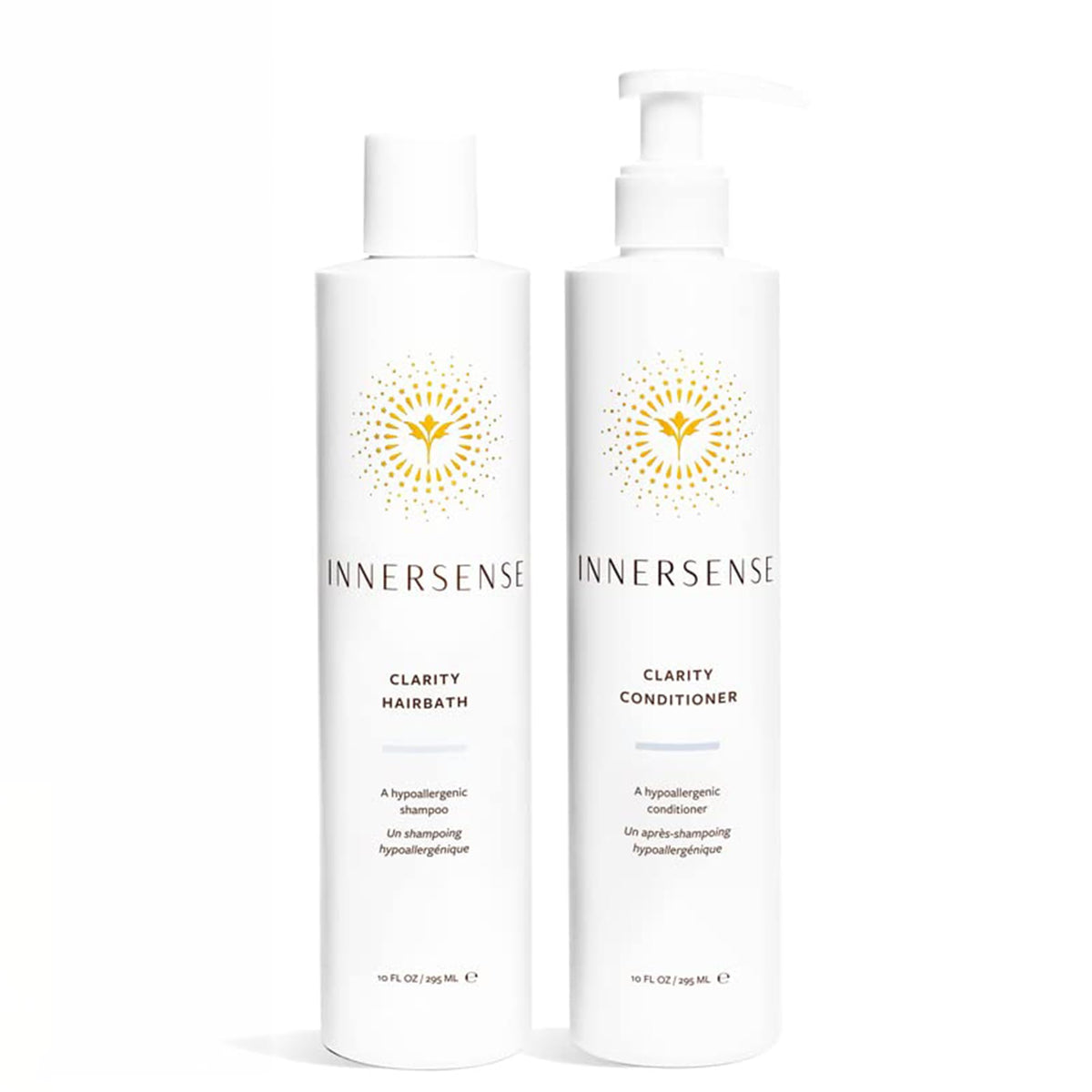 INNERSENSE Clarity Hairbath bottle-front shows fragrance-free cleanser for sensitive scalp