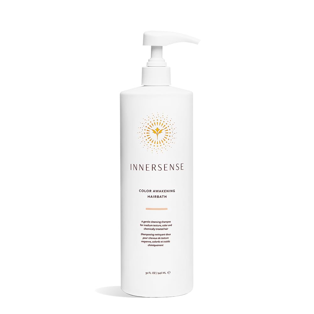 INNERSENSE Color Awakening Hairbath bottle highlights color-safe cleansing for color-treated hair.