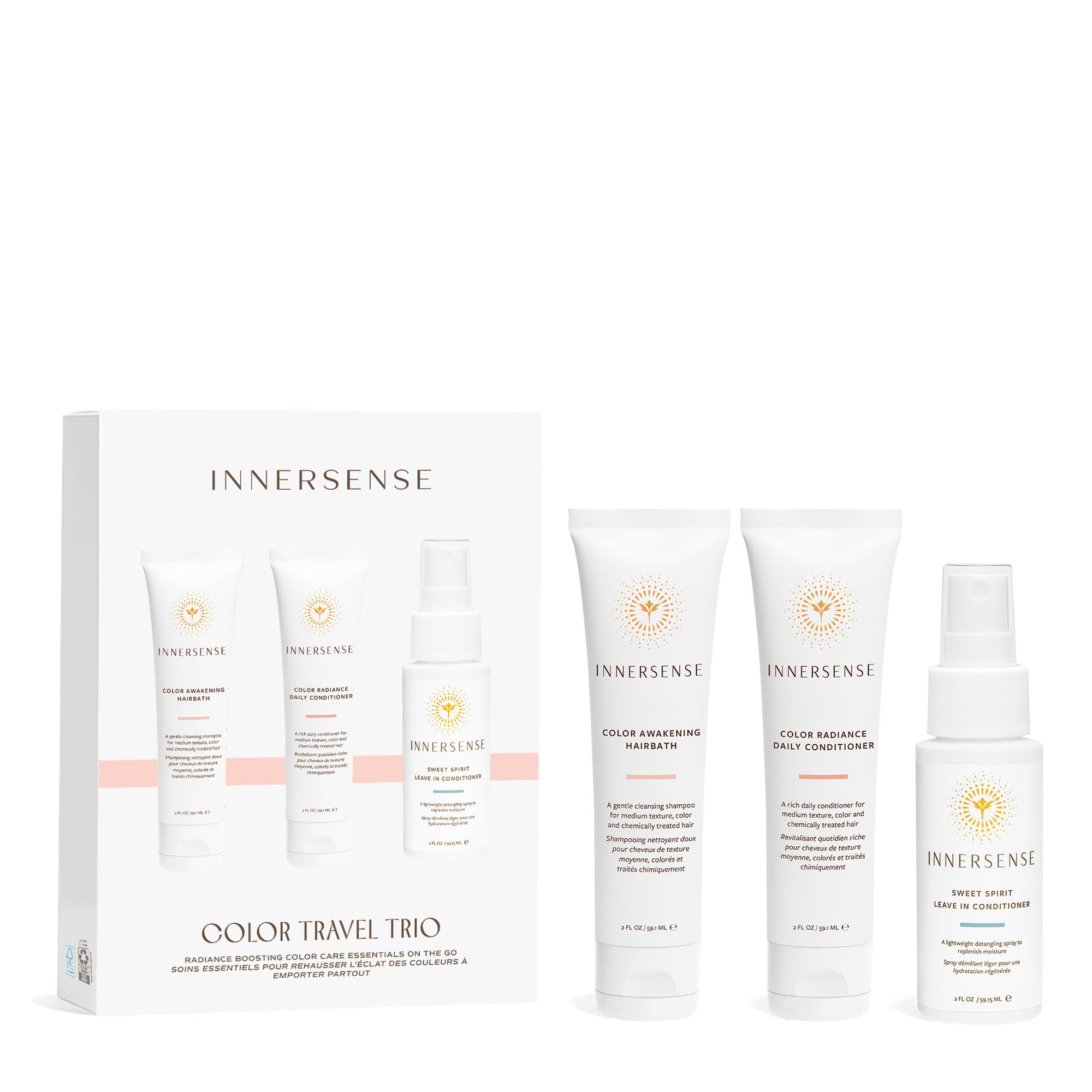 INNERSENSE Awakening Hairbath bottle, sulfate-free cleansing for color-treated hair.