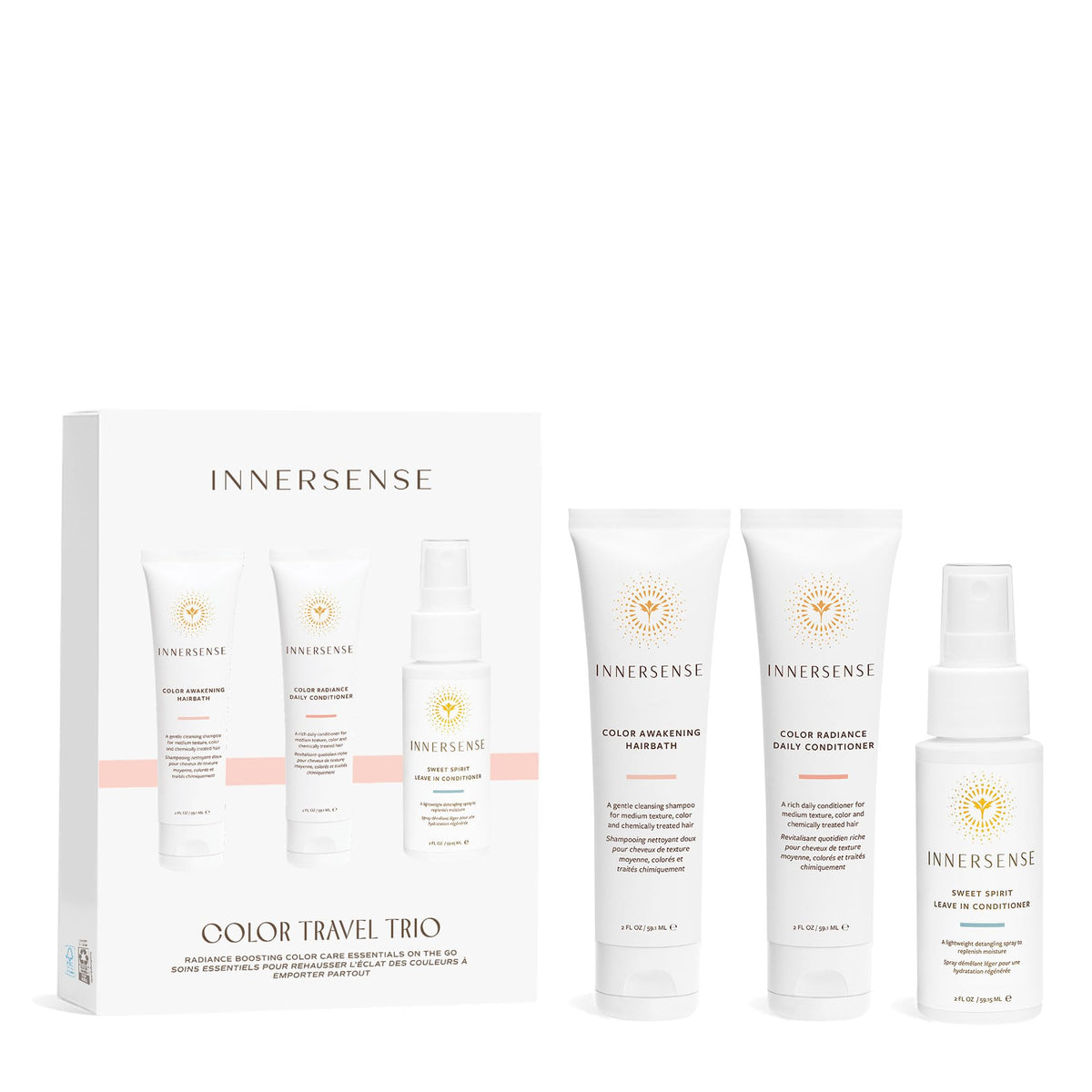 INNERSENSE Awakening Hairbath bottle, sulfate-free cleansing for color-treated hair.